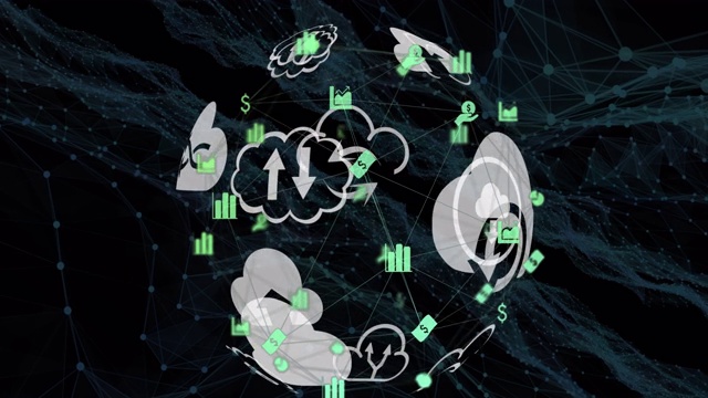 全球数字图标对抗数字浪潮视频素材