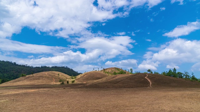 金草或秃山山，风景公园拉廊，泰国-时光流逝视频素材