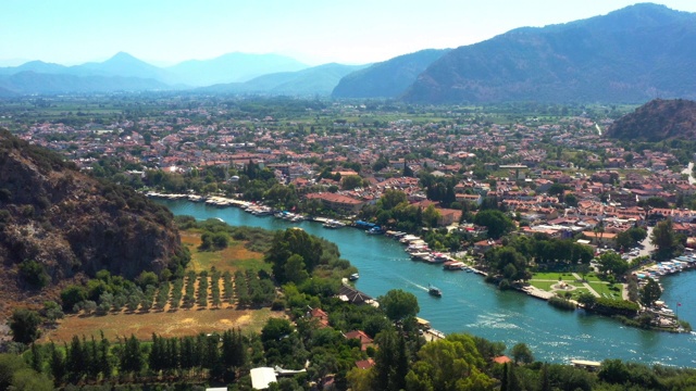 鸟瞰Dalyan, Mugla视频素材