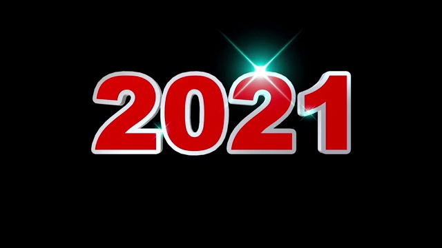 新年快乐2021闪闪发光的新年字母视频素材