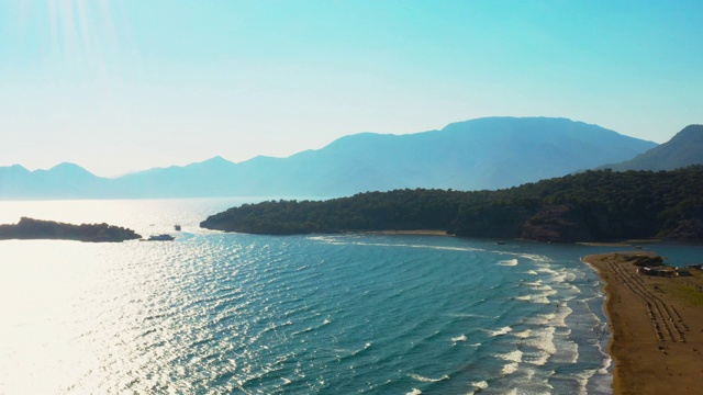 鸟瞰图Iztuzu海滩，Dalyan, Mugla视频素材