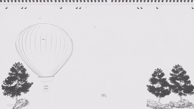 热气球钢笔艺术画视频下载