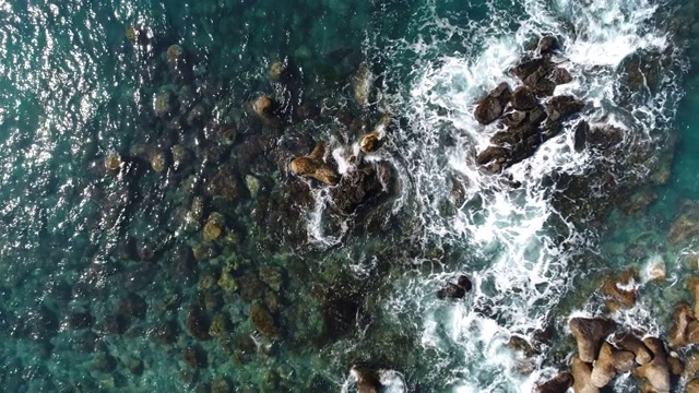 海浪撞击岩石/韩国济州岛西格浦西视频素材