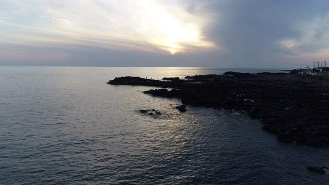 日落海景/西浦浦，济州岛，韩国视频素材