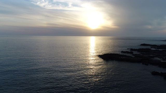 日落海景/西浦浦，济州岛，韩国视频素材