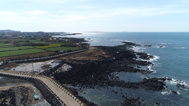 海边村庄/济州岛，韩国视频素材