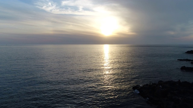 日落海景/西浦浦，济州岛，韩国视频素材