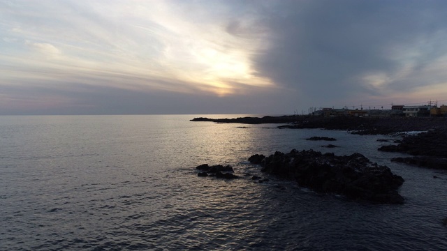 日落海景/西浦浦，济州岛，韩国视频素材