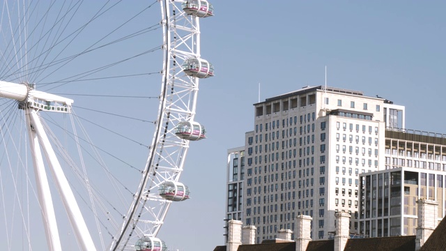 4k 10bit The London Eye Millennium Wheel with Copy Space，英国伦敦视频素材