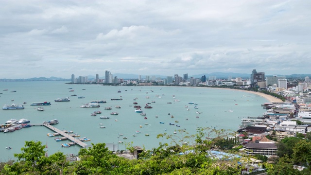 延时:芭堤雅城市海滩，4k分辨率。视频素材