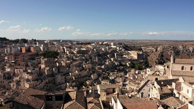 马泰拉古城(Sassi di Matera)鸟瞰图视频素材