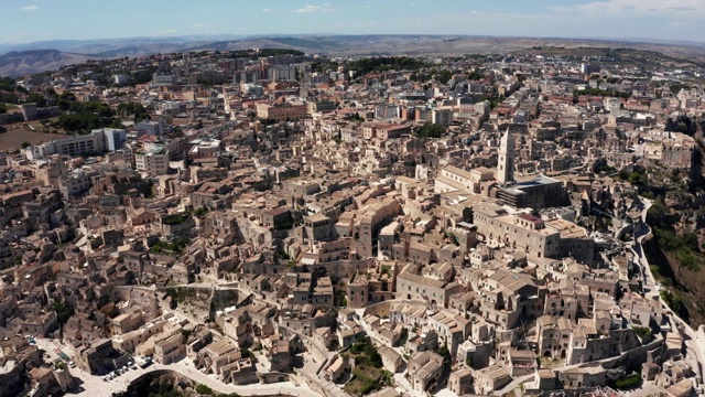 马泰拉古城(Sassi di Matera)鸟瞰图视频素材