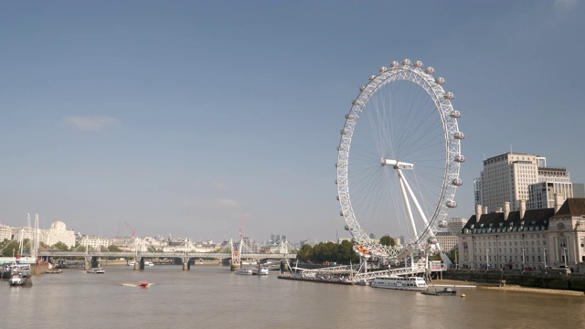 4k 10bit The London Eye Millennium Wheel with Copy Space，英国伦敦视频素材