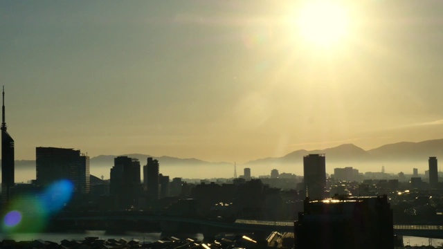 日本福冈市的风景视频素材