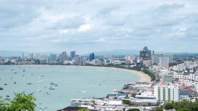 延时:芭堤雅城市海滩，4k分辨率。视频素材