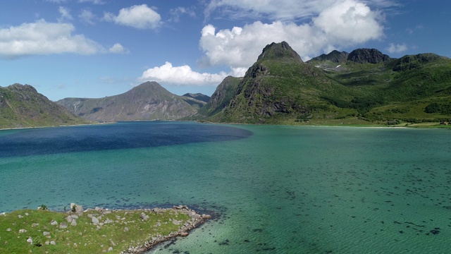 挪威罗浮敦群岛峡湾航拍视频素材