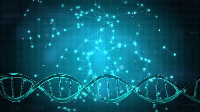 抽象技术科学概念现代DNA人类数字在高科技二进制背景下视频素材