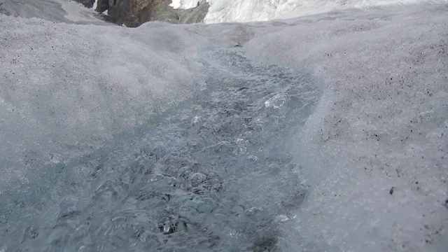 夏天，高山上的冰川融化视频素材