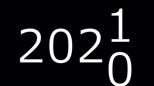 新年视频插图。离开2020年，来到2021年。恭贺新禧，圣诞快乐。视频素材