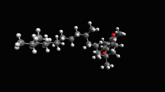 α -生育酚(维生素E)的球棍动画模型视频素材