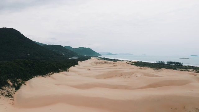 在加拉帕巴海滩的沙丘上盘旋视频素材