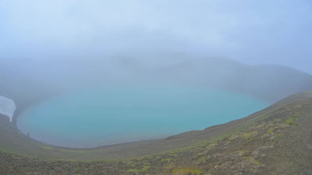 火山口湖，火山口Viti，克拉夫拉火山，Myvatn地区，Nordurland Vestra，北部地区，冰岛视频素材