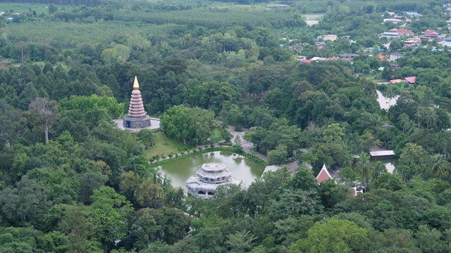 鸟瞰从Wat Phu Thok在Bueng Kan省，泰国视频素材