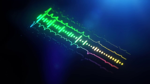 数字屏幕上的音频波形声音均衡器视频素材