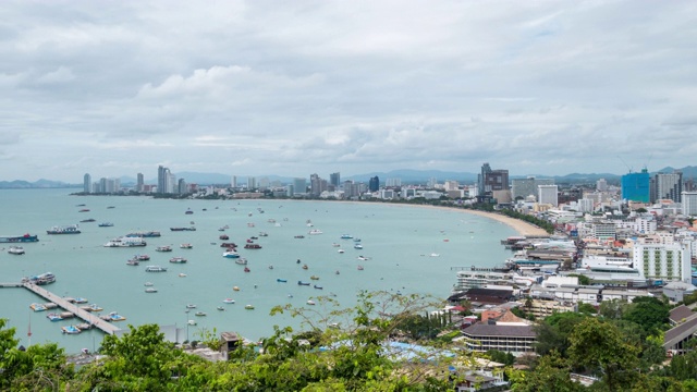 延时:芭堤雅城市海滩，4k分辨率。视频素材