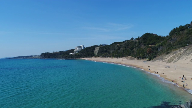 Jungmun Saekdal海滩/ Seogwipo-si，济州岛，韩国视频素材