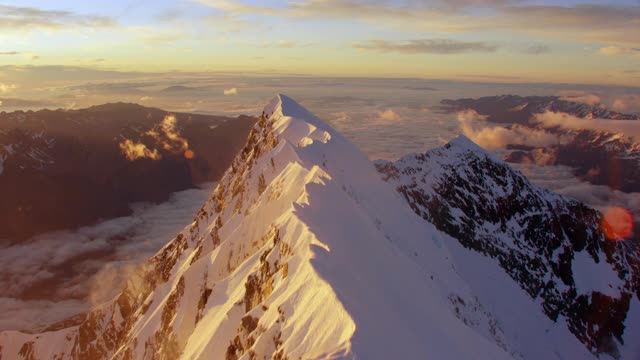 空中飞行到库克山顶视频素材