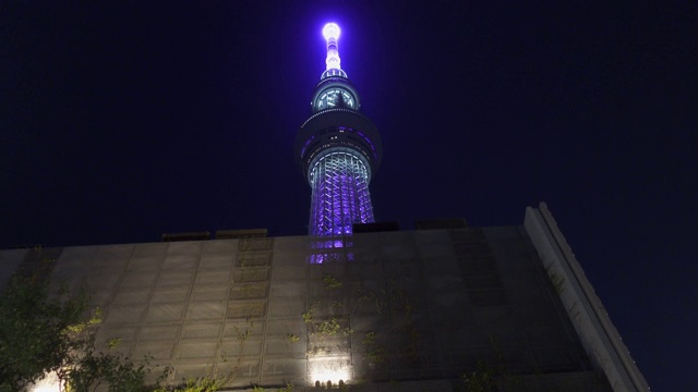 东京天空树特别照明，日本夜景视频素材