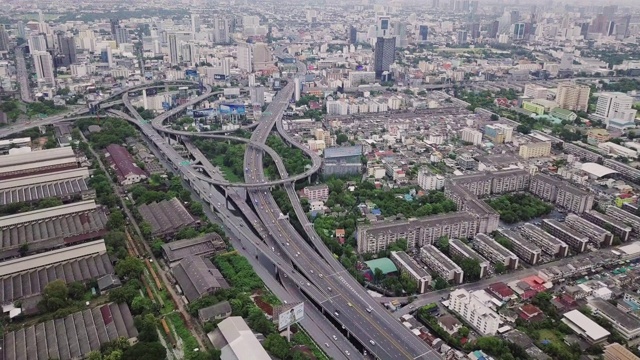 鸟瞰曼谷的城市和建筑，泰国。视频下载