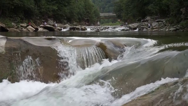 岩石森林中湍急的河流视频下载