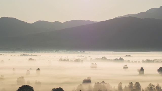 日出在朦胧的风景视频下载