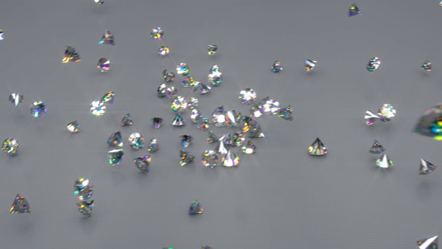 Raw crystal is shattering to diamonds 3D渲染动画视频素材