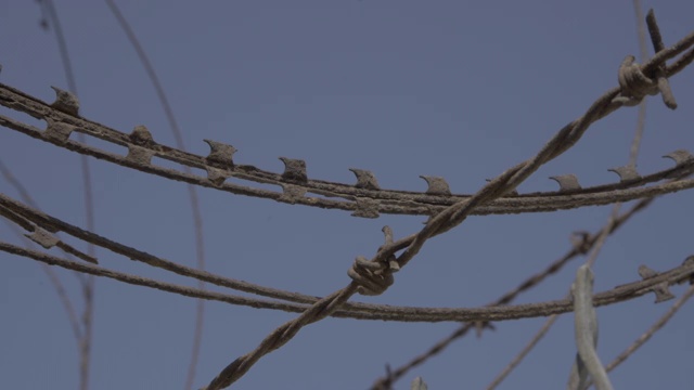 带刺铁丝网栅栏/韩国视频素材