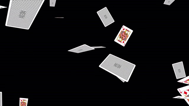 《Playing Cards Falling》，高清纸牌缓缓落下视频素材