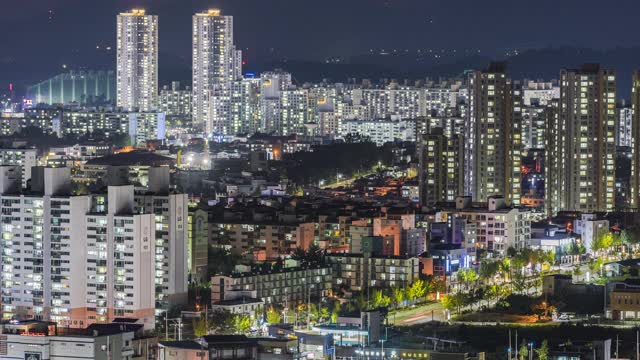 夜景/ Chungju-si, Chungcheongbuk-do，韩国视频素材