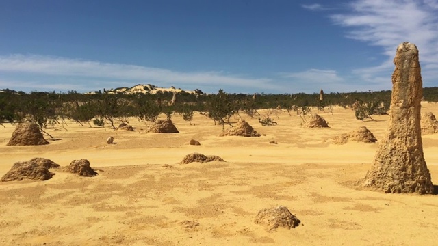 尖峰沙漠石灰岩形成景观附近的塞万提斯在西侧视频素材