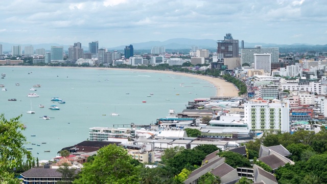 延时:芭堤雅城市海滩，4k分辨率。视频素材