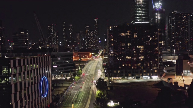 墨尔本城市夜间鸟瞰图视频素材