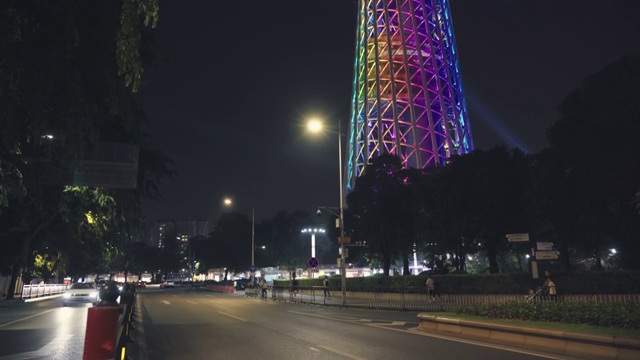 广州塔夜景，中国。视频素材