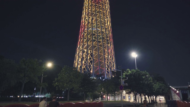 广州塔夜景，中国。视频素材