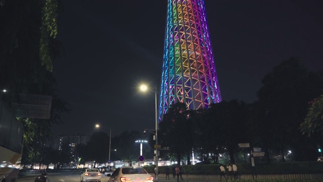 广州塔夜景，中国。视频素材