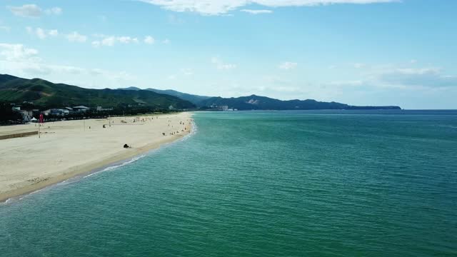 Mangsang海滩/东海溪，江原道，韩国视频素材