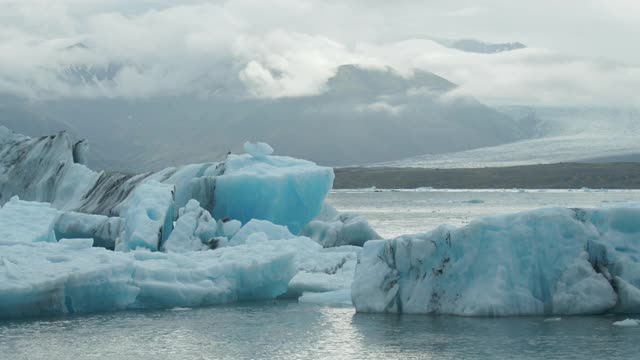 冰岛Jökulsárlón的冰川景观视频素材