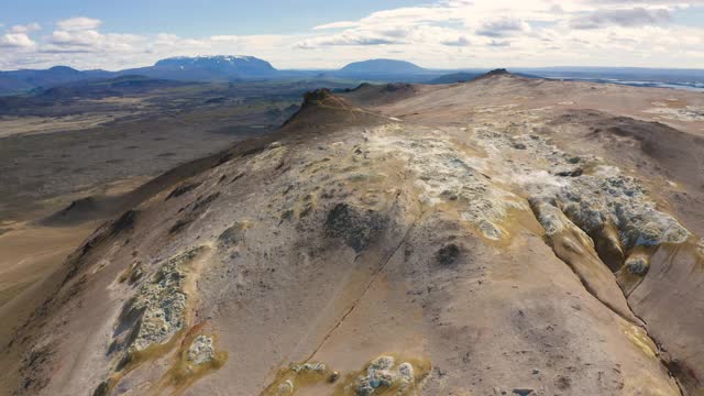 空中，波夫，冰岛贫瘠的火山景观视频素材