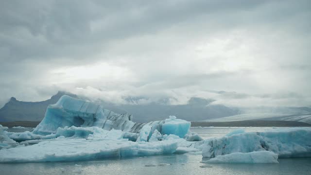 冰岛Jökulsárlón的冰川景观视频素材