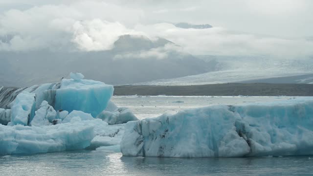 冰岛Jökulsárlón的冰川景观视频素材